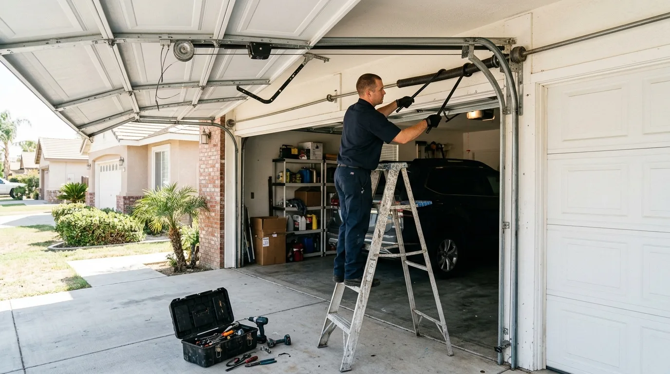 Top Garage Doors Repair Fresno technician at work